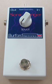 treble booster - booster pedal by Burford Electronics, designed by Alan Exley