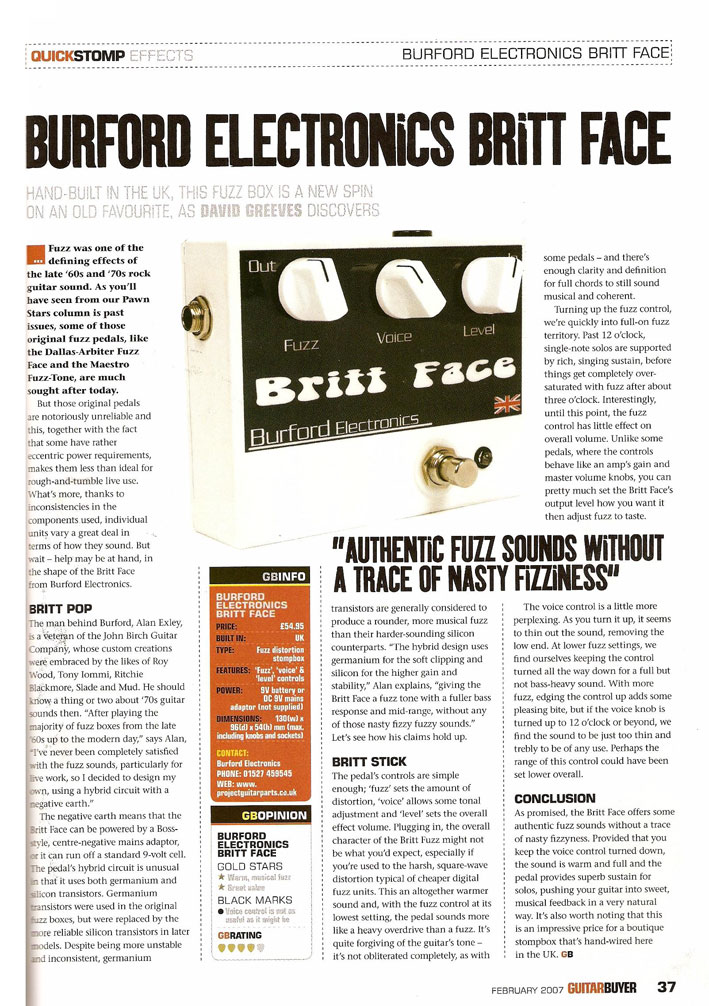 Burford Electronics - Brittface review